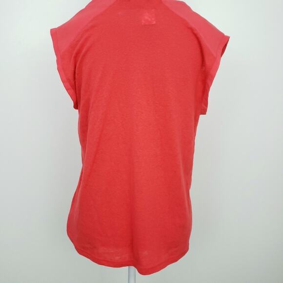 NEW Gap Red Burnout Tee Sheer Shoulder ]Medium - Picture 3 of 5